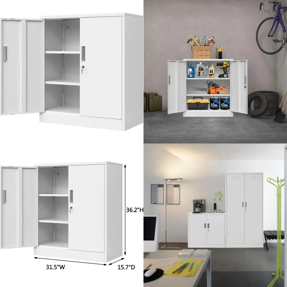 

надежный стальной шкаф для хранения с полками для дома, офиса, гаража и подстков.