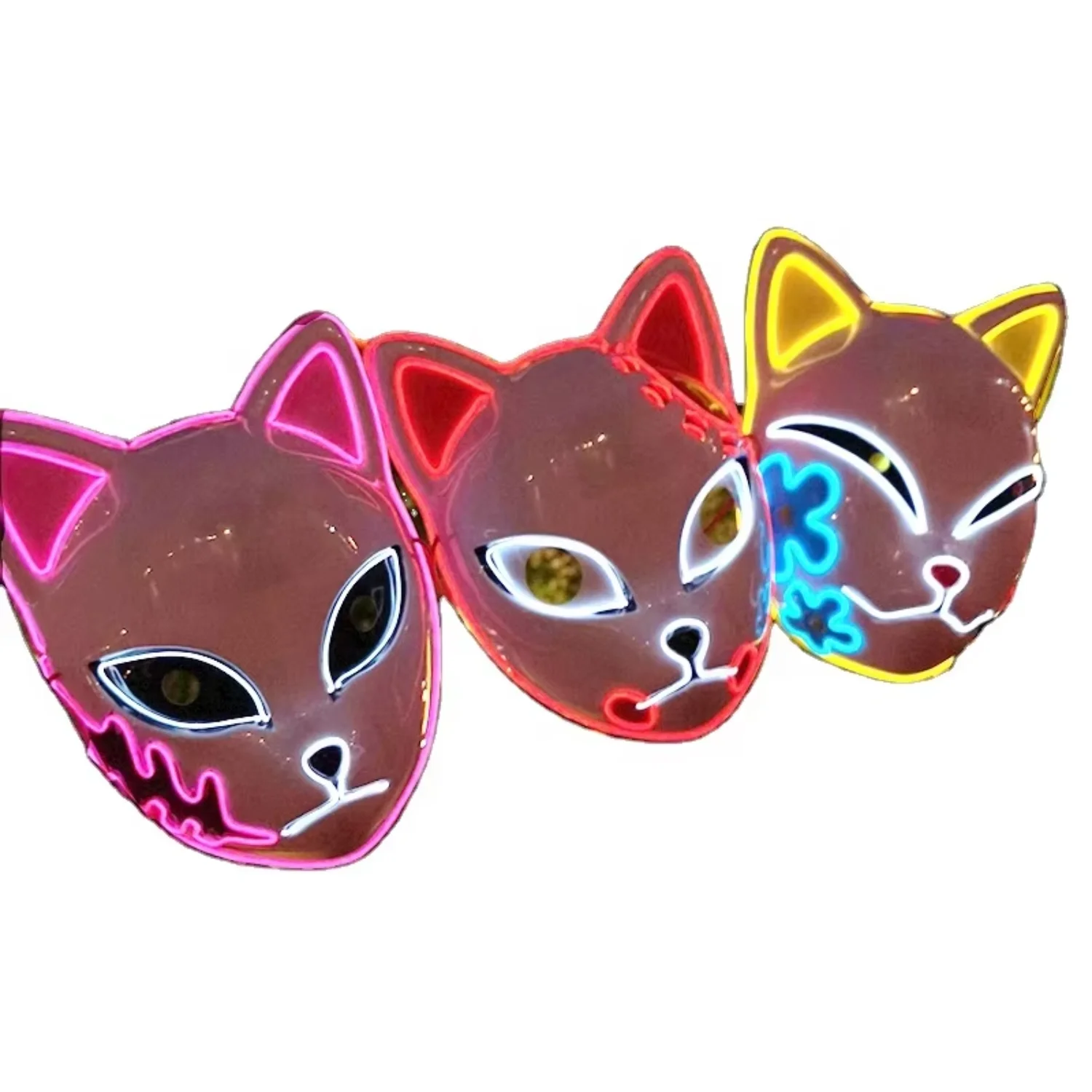 

LED Face Mask Red Blue Black Anime Cosplay Masquerade Carnival Halloween Scary ABS Wholesaler