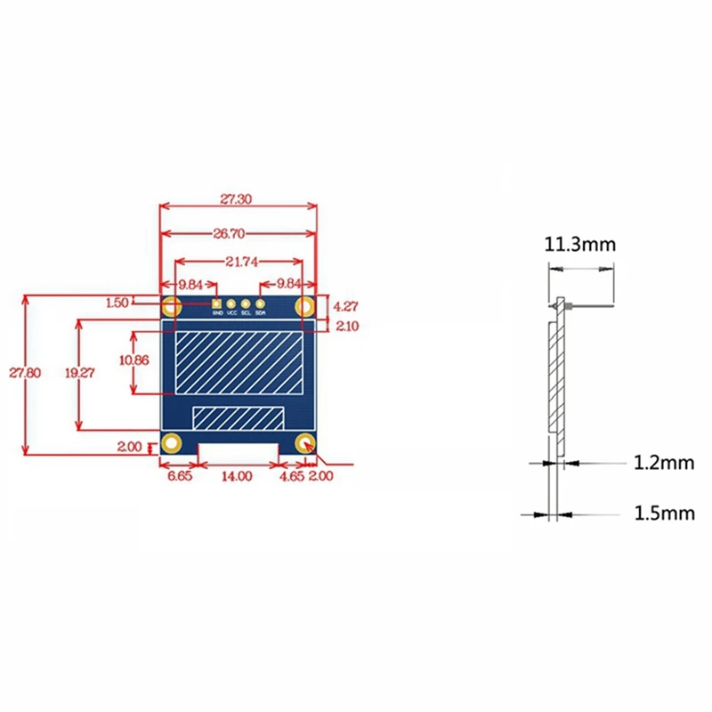 4X 0.96 Inch IIC I2C Serial GND 128X64 OLED LCD LED Display Module SSD1306 For Arduino Kit White Display