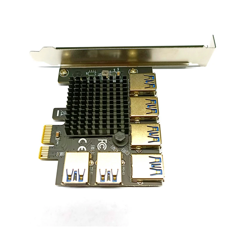 PCI Express адаптер мультипликатора PCIE от 1 до 6 USB 3,0, удлинитель PCI-E от 1 до 6, карта расширения PCIE от 1X до 16X, слот для майнинга биткоинов