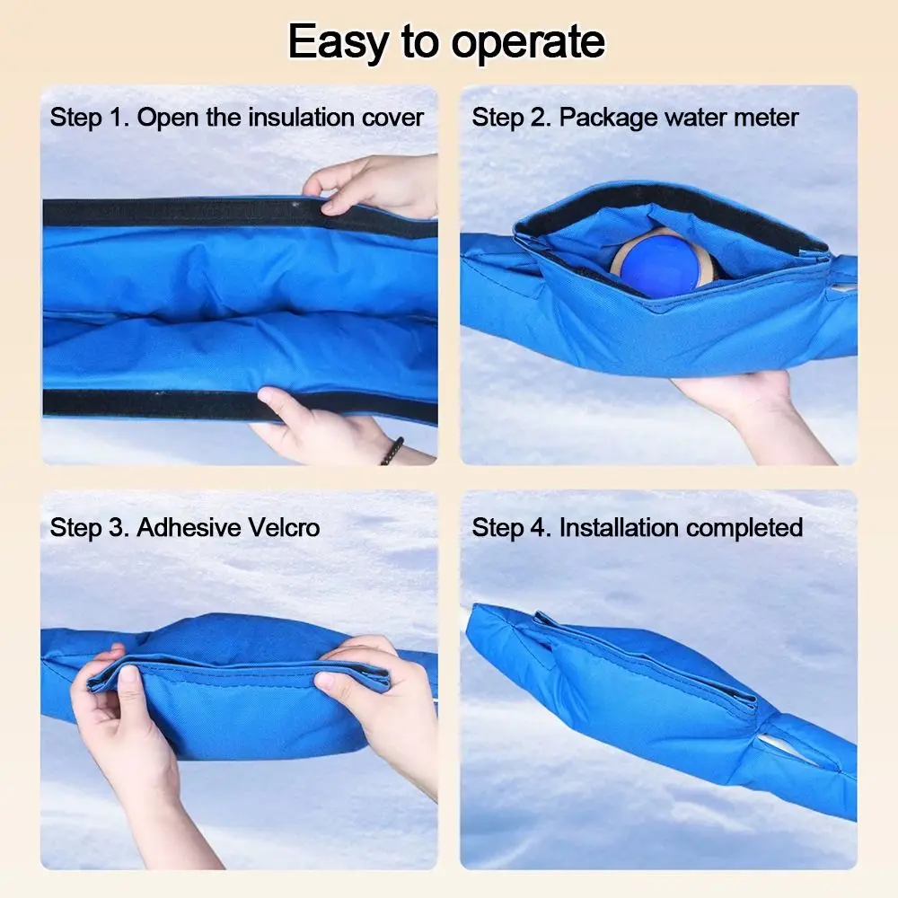 

New Double Sided Waterproof Water Meter Insulation Cover Blue Detachable Sprinkler Valve Cover 3 Way Insulation Cotton Winter