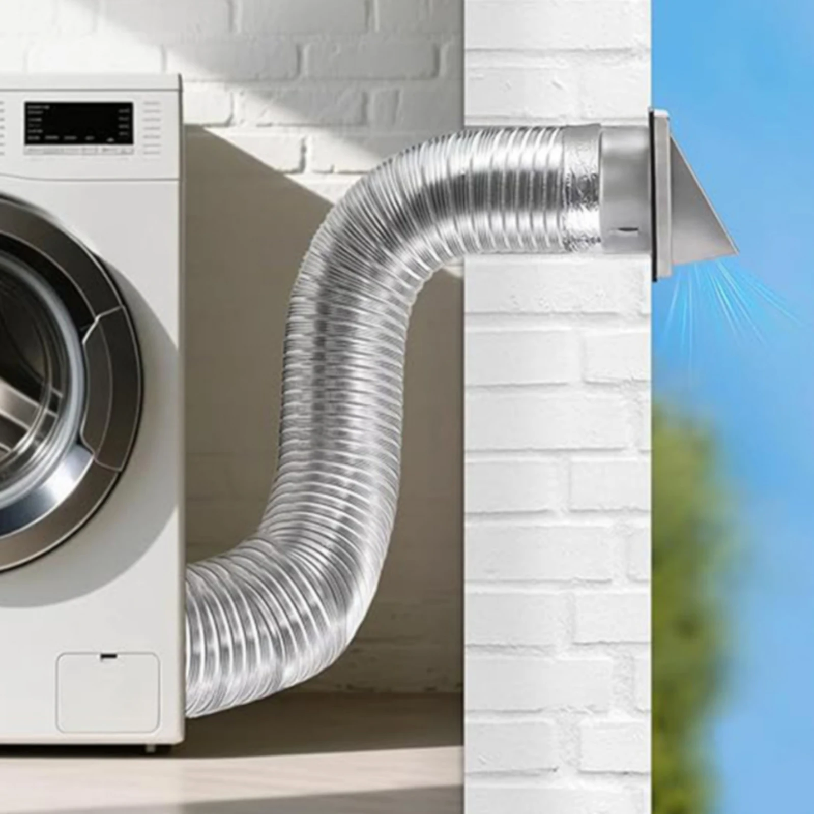 Stainless Steel Dryer Vent Hood Weather-Resistant Dryer Duct Vent with Backdraft Protection Rust-Proof for Laundry Rooms