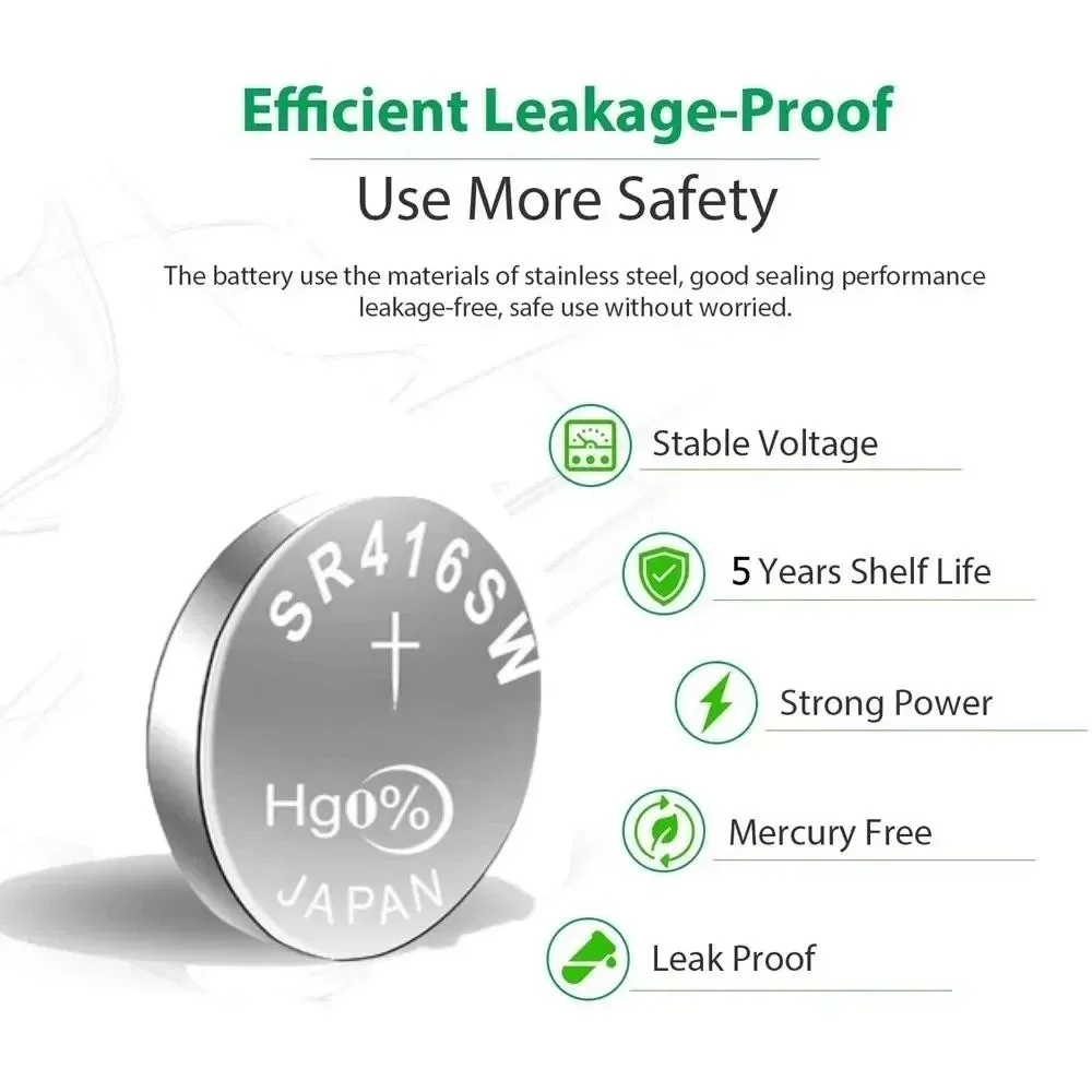 337 SR416SW بطارية 1.55 فولت بطاريات خلية زر لألعاب الساعة بطاريات العملات المعدنية عن بعد #2