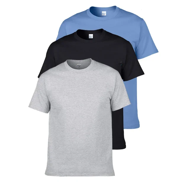 3Pcs/lot GILDAN T Shirt Men Summer Short Sleeve O neck Mens T-shirt 100% Cotton t shirt Tops Mens Brand tshirt Plus size XS-3XL