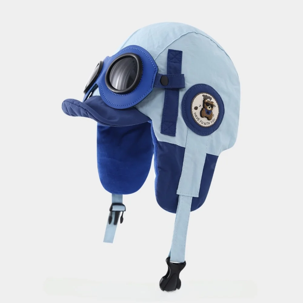 أزياء لطيف الكرتون الطيار قبعة الباردة والدليل على يندبروف قبعة حماية الأذن مع نظارات سميكة قبعة دافئة الشتاء