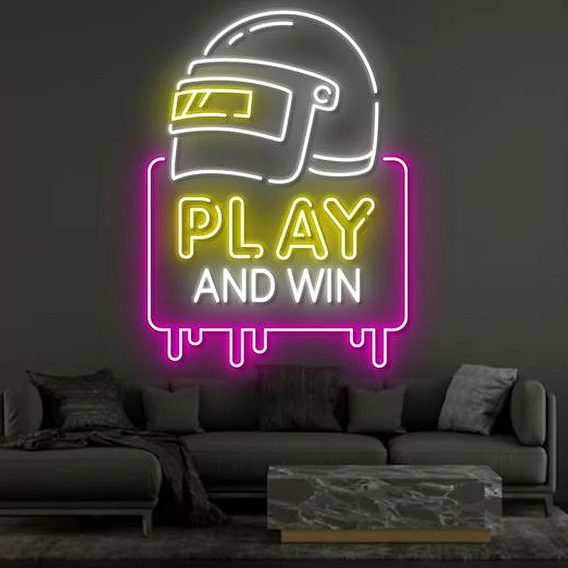 Led Neon Game kustom, lampu Neon Led toko Game Logo toko ruang Game 12V dekorasi toko untuk Gamer