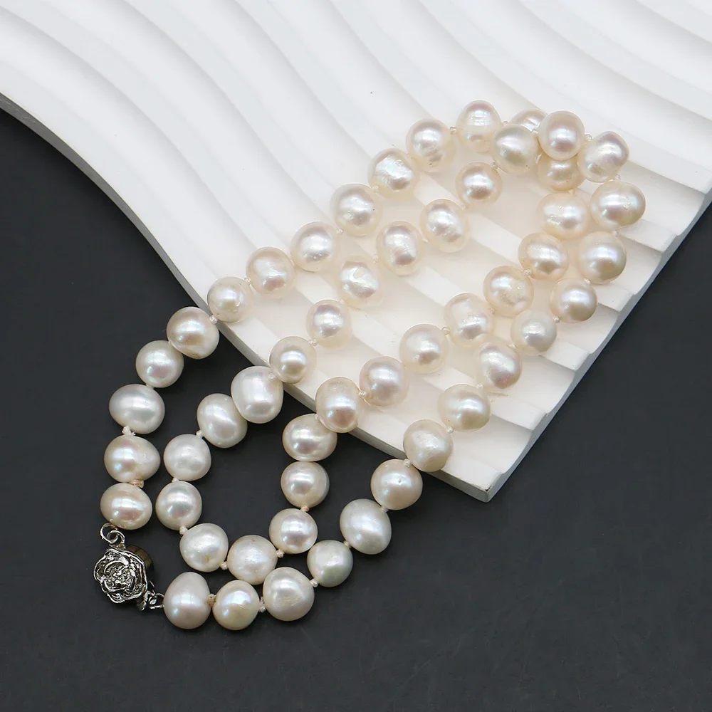 

Fashionable Natural Freshwater Round Baroque Pearl Beaded DIY Necklace Jewelry Decoration Gift for Weddings Banquets and Parties
