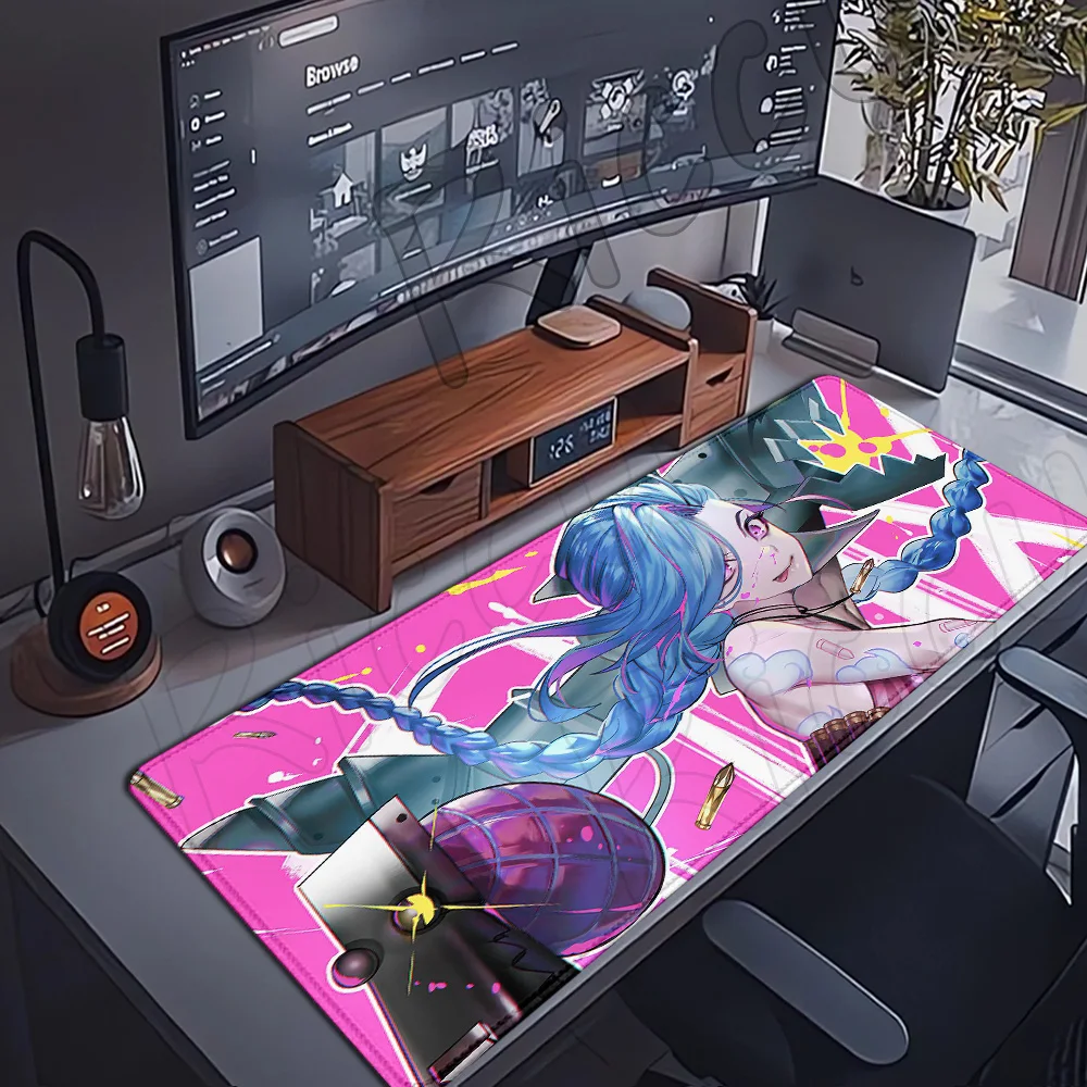 

Hot Anime LOL Arcane Mousepad JINX Mouse Pad Keyboard Extended Mouse Mat 400*900mm Gaming Accessories Large Desk Mat Xs Carpet