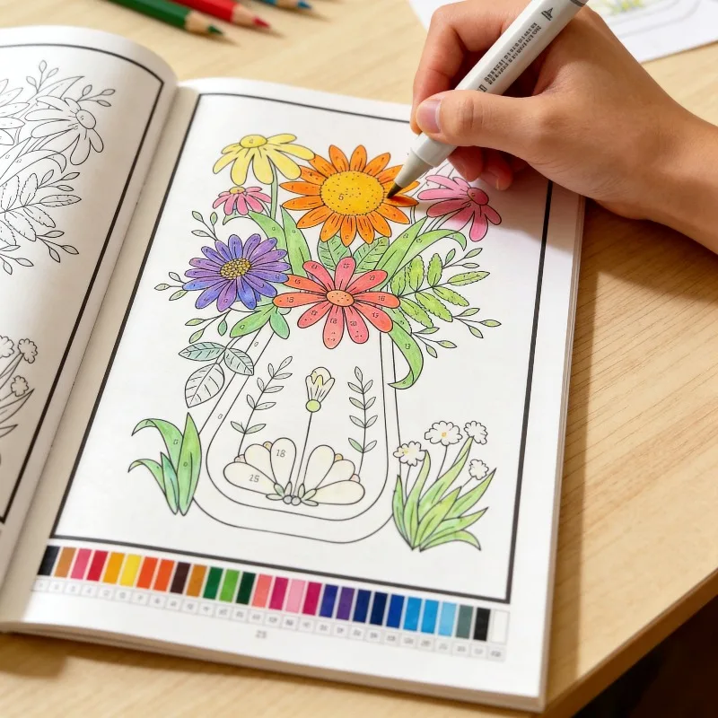 Libro para colorear de plantas/animales, un libro para colorear para adultos que alivia el estrés, con relleno de colores, con 32 patrones, un regalo perfecto