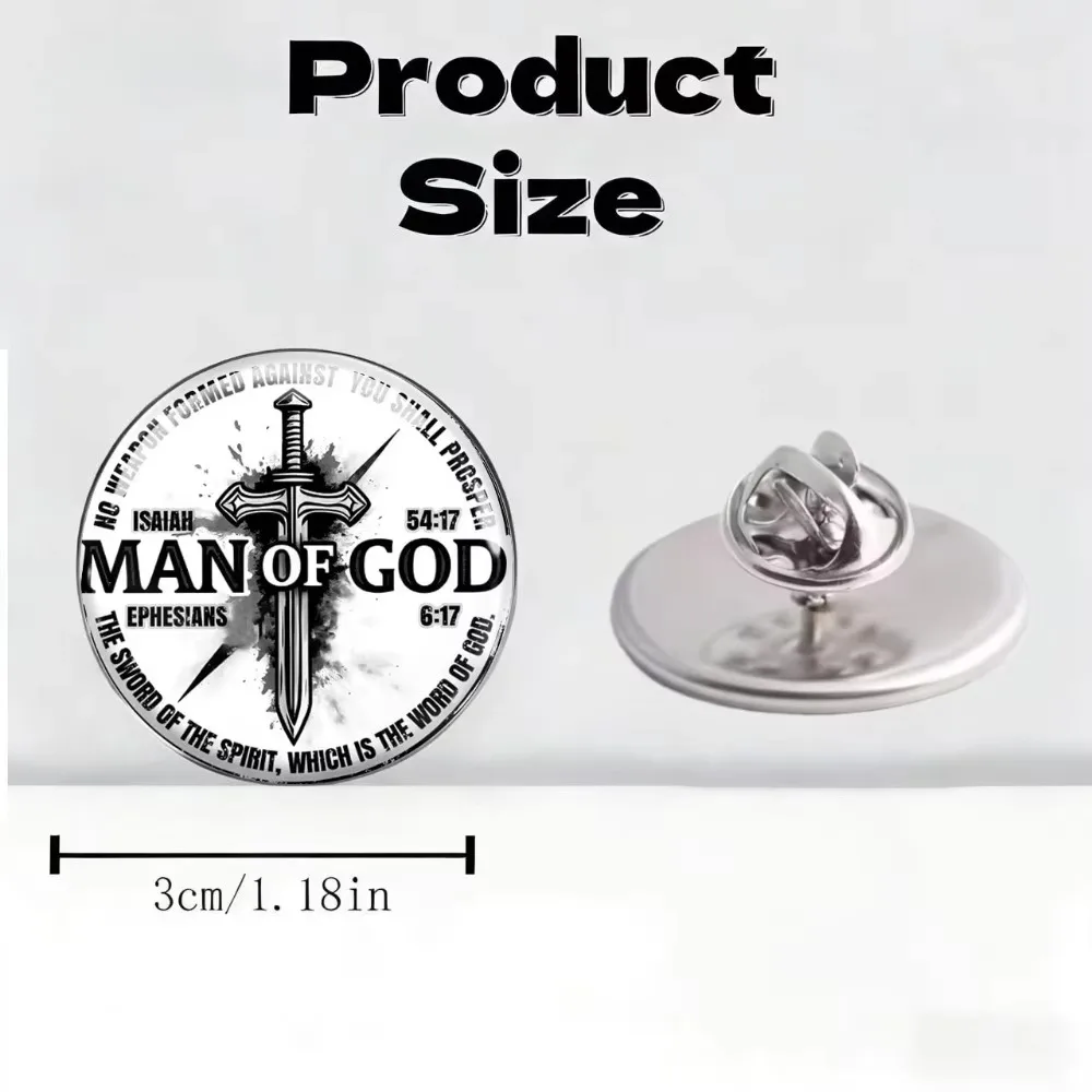 6-20 Pcs 2DFLAT Man of God Bible Verse Lapel Pin, Isaiah Ephesians Scripture Christian Brooch Badge, Accessory Religious Gift