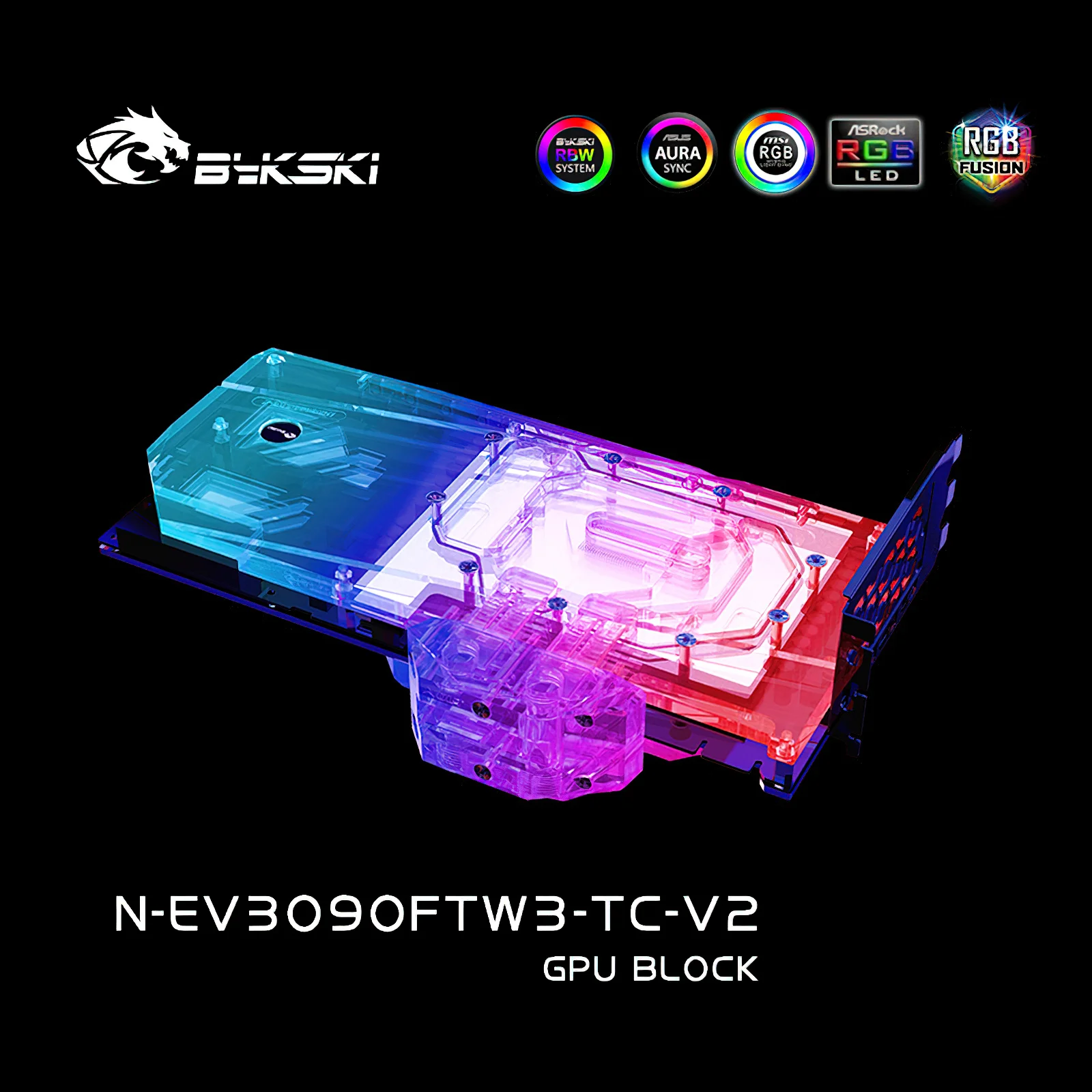 Imagem -04 - Bykski Duplo Lado Gpu de Resfriamento Líquido Bloco para Evga Rtx 3090 3080 Ftw3 N-ev3090ftw3-tc-v2