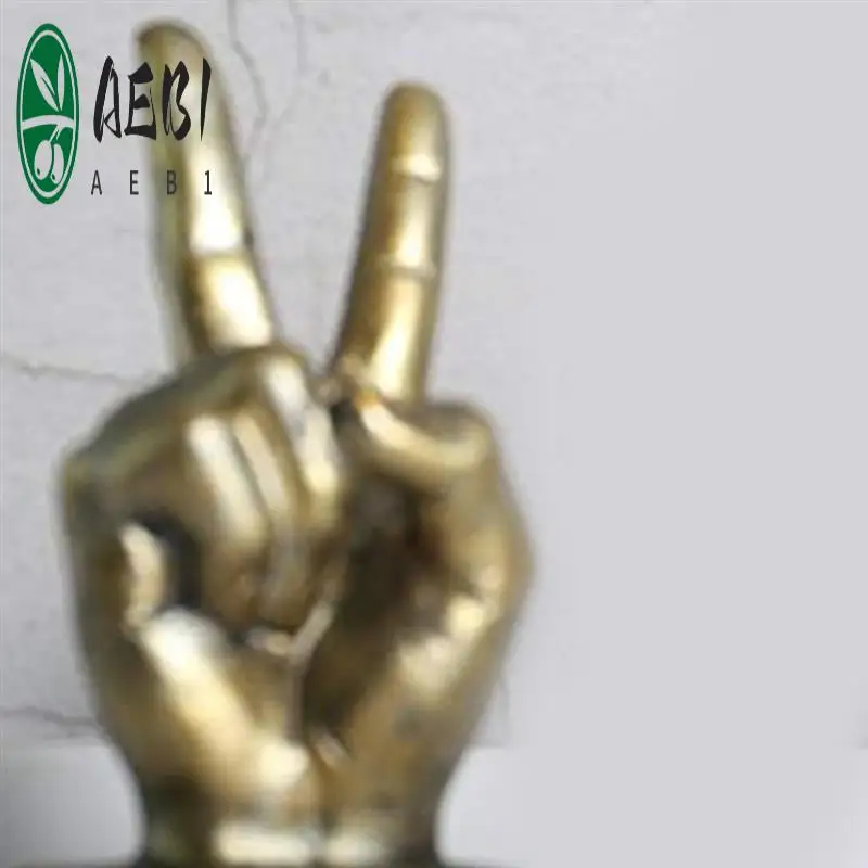 

AEB1-Hand Finger Gesture Desk Statues Fingers Sculpture Creatives Home Bedroom Cabinet Shelf Decoration