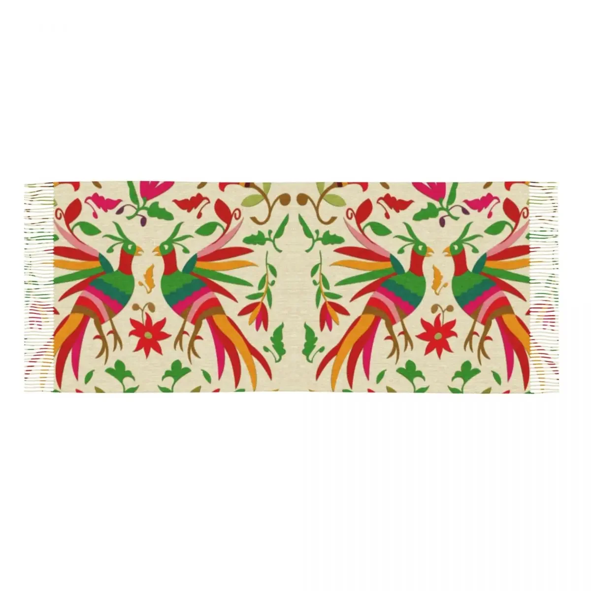 Bufanda con bordado de flores mexicanas y pájaros otomi con estampado personalizado para hombre y mujer, bufandas de invierno y otoño, chales con textura Floral popular