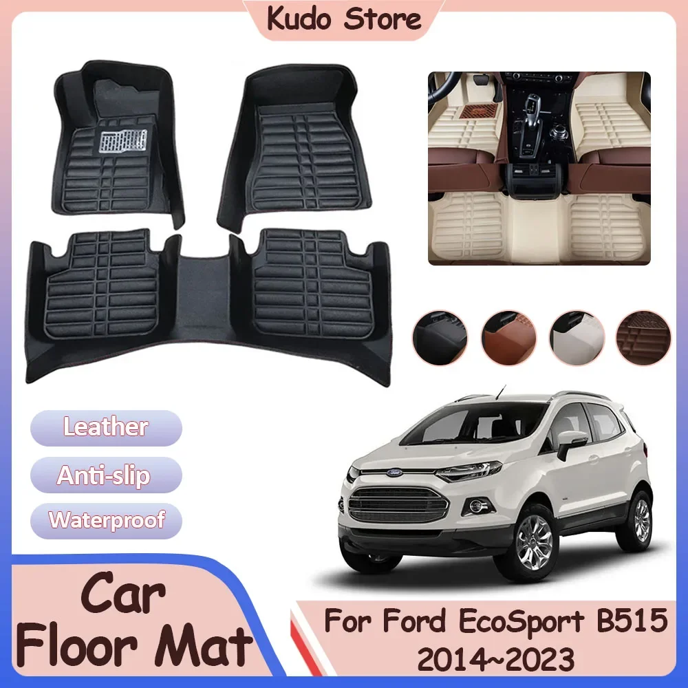 

Floor Mat for Ford EcoSport B515 BK 2014~2023 Car Foot Parts Custom Leather Panel Pads Liner Carpet Tray Rug Interior Accessorie