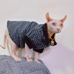 Warm Fleece Jacket for Sphynx Cat  Hairless Cat Clothes Elegant Comfort Winter Coat Thickening Sweater Cardigan for Kittens Dogs