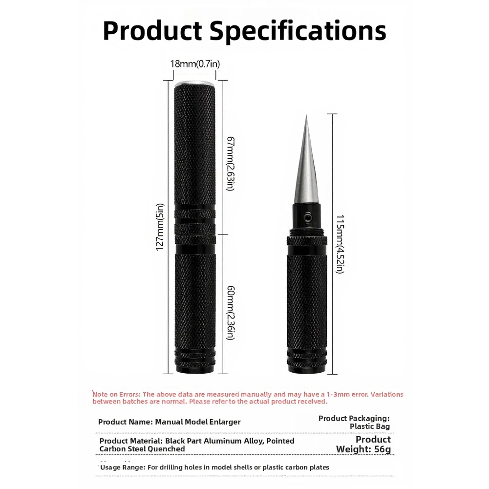 For RC Car Bodies Expanding Hole Punch Aluminum Alloy Tool 0-14mm Precision Range Angled Head For Chip Removal