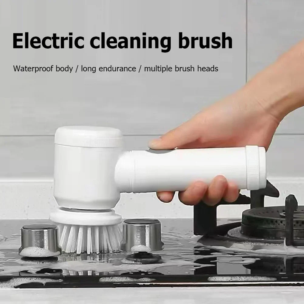 Electric Cordless Kitchen Cleaning Brush 360 Degree Rotating Brush Kitchen Handheld Bathtub Brush Scrubber Toilet Cleaning Tool