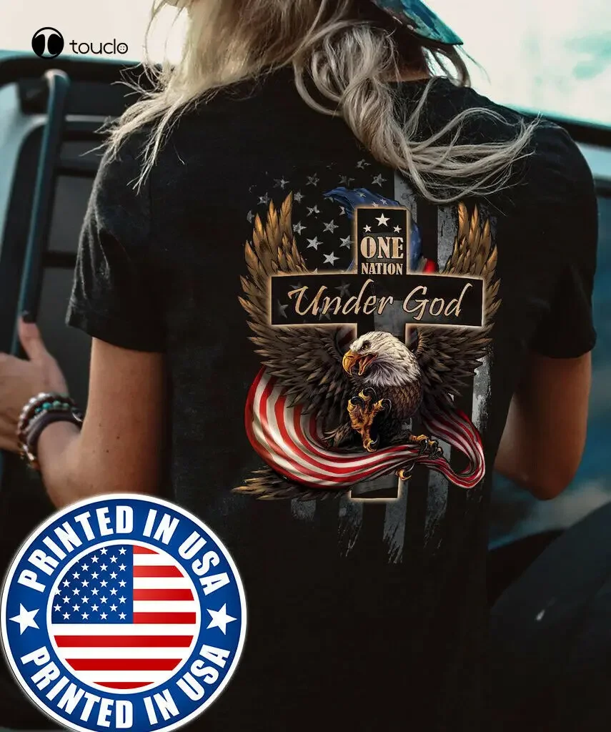 Veteran T-Shirt God Military Us Flag Eagle Unisex Men Women mens shirts short sleeve