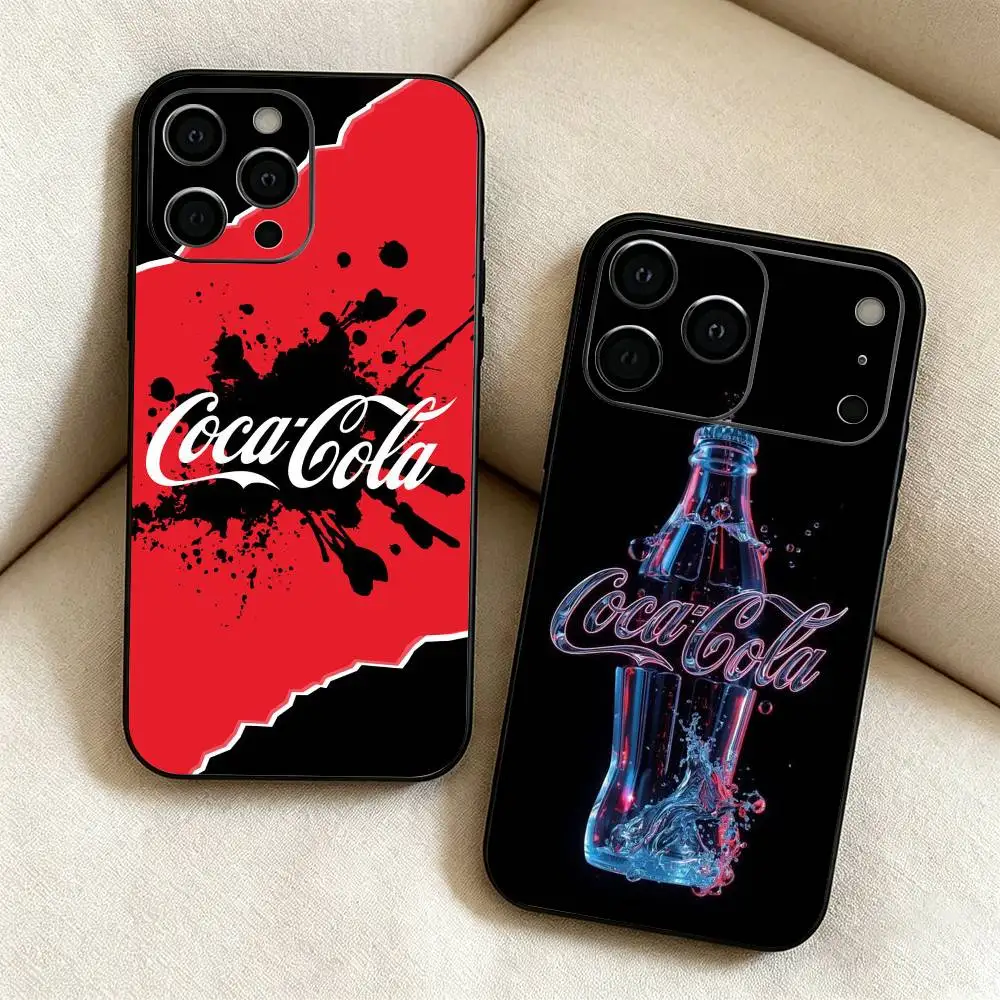 Чехол для телефона C-Coca D-Drinks C-Cola для iPhone 12/13/14/16/15/17 Pro Max, легкий и практичный, мягкий черный чехол.