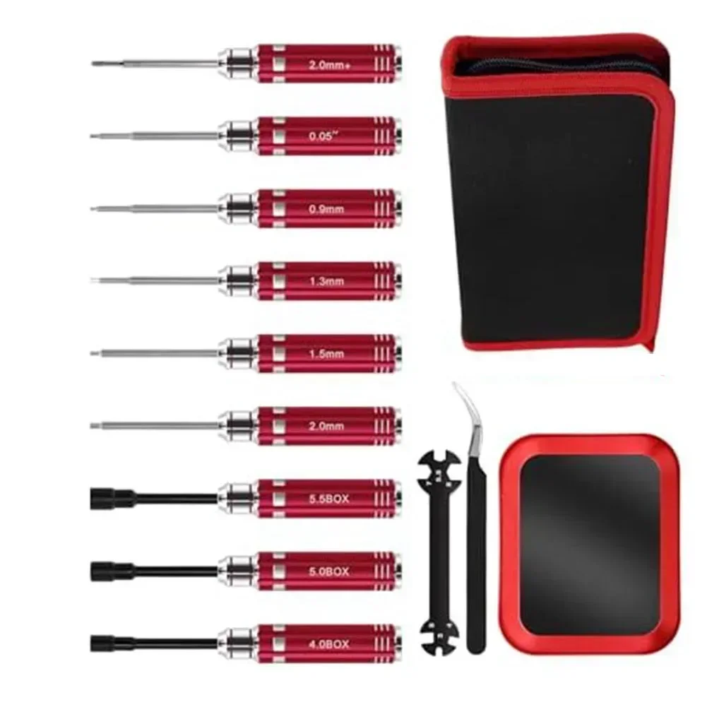 11pcs RC Car Tool Kit Screwdriver Set Hex Flat PH2 Screw Kit With Pliers Socket Wrenches Repair Tools For Quadcopter Airplane