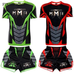 Spodenki bokserskie Zestaw koszulek MMA Spodnie do walki Kickboxing Spodenki Muay Thai Sparing walki Grappling Kickboxing Sztuki walki Uniform