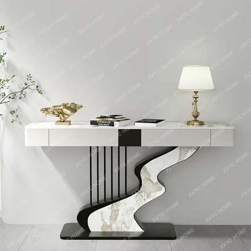 Metal Modern Console Table Midcentry Marble  Entrance Hallway Console Table Luxury Lobby Living Room Furniture