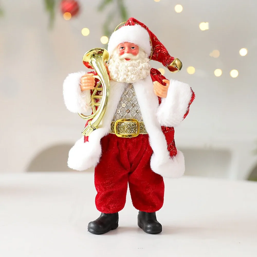 

Soft 3D Xmas Tree Ornament Cute Standing Posture Santa Claus Figurine Cartoon Creative Christmas Home Decorations Office Decor