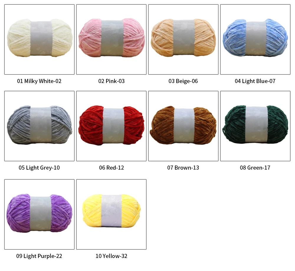 100g/Roll Soft Chenille Special Plush Chunky Yarn For Hat Dolls Glove Blanket 100% Polyester Crochet Yarn At Low Price