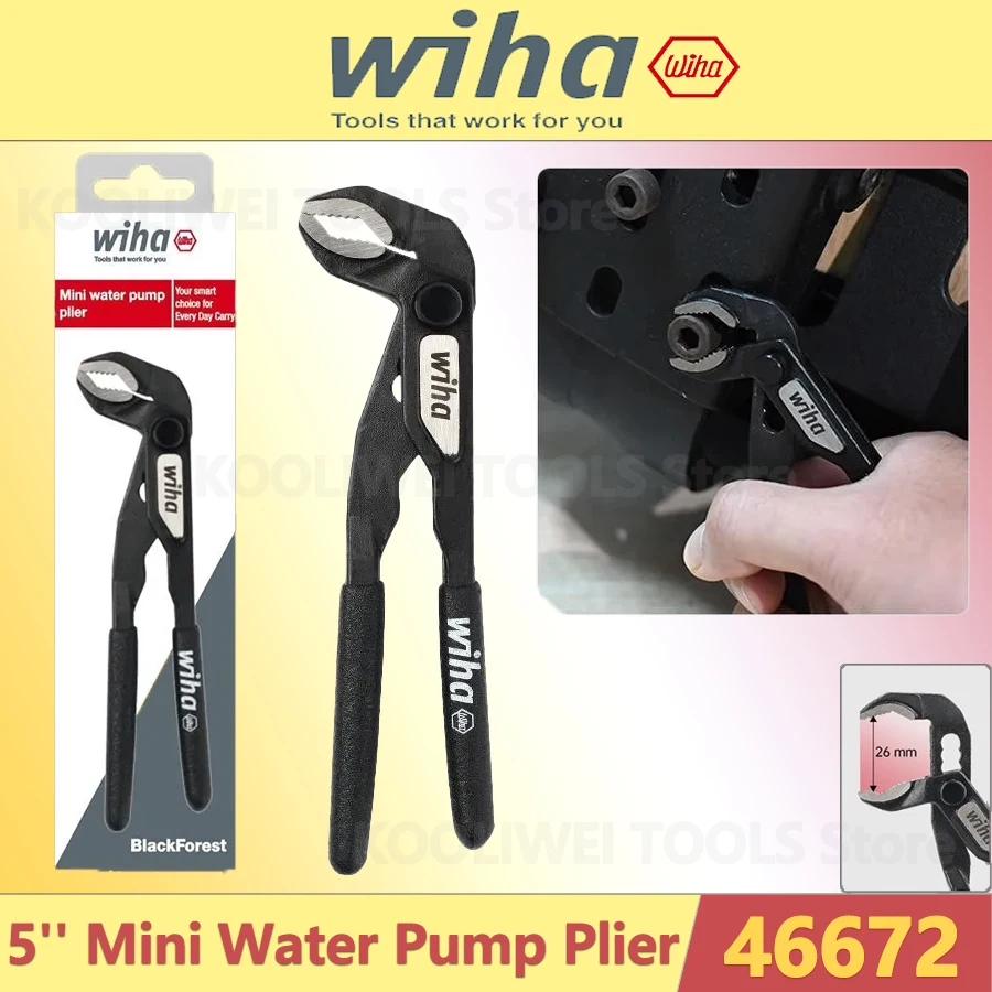 

WIHA 46672 Мини-клещи для водяного насоса 5 быстрого регулировки положения 5-дюймовые одноручные регулируемые прецизионные плоскогубцы для труб