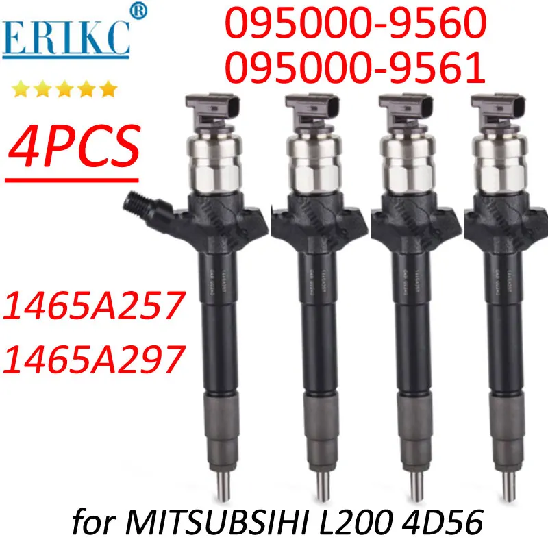 

4PCS 1465A257 Common Rail Diesel Nozzle 095000-9560 NEW Fuel Injector Assy 095000-9561 1465A257 for DENSO MITSUBISHI L200 4D56