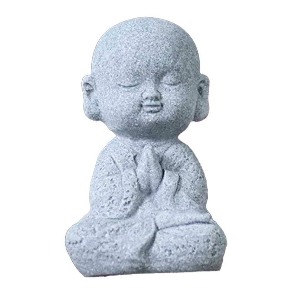 Baby Buddha Statue Chinese Style Sculpture Easy To Care Exquisite Little Monk Shape Fade-resistant Great Material