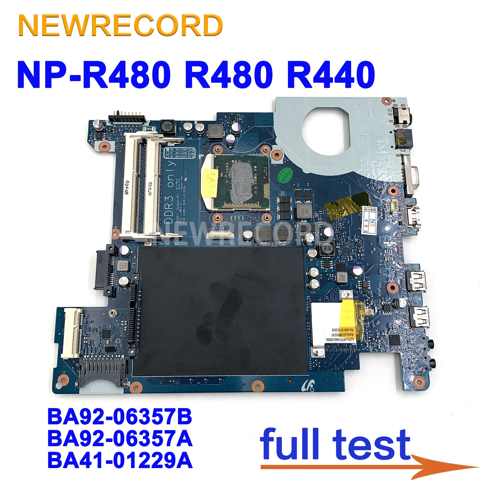 

For Samsung R480 NP-R480 R440 Laptop Motherboard HM55 UMA DDR3 Only BA92-06357B BA92-06357A BA41-01229A