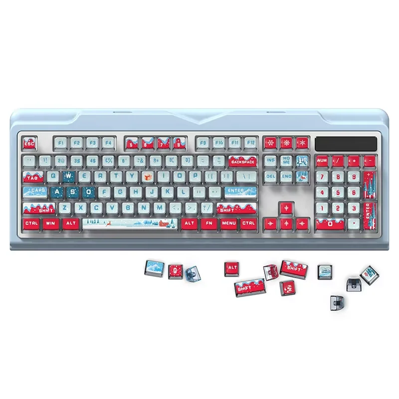 

Ice Christmas PBT Key Caps 116 Keys Set Keycap For Cherry MX Switch Custom DIY RGB Gamer Mechanical Keyboard Pudding Keycaps