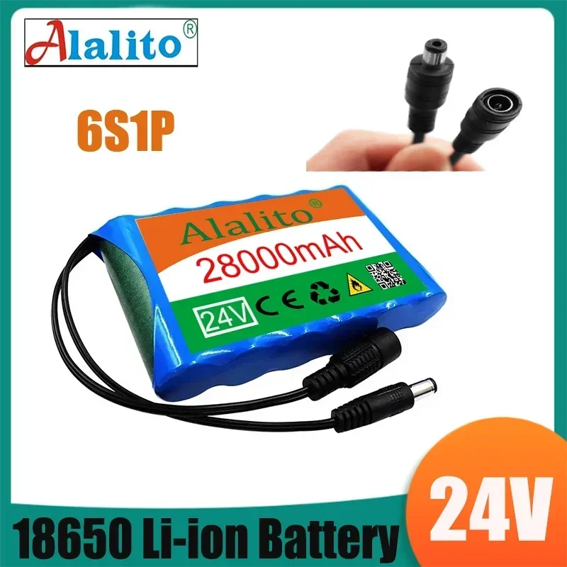 New 100% original 24V 6S1P 28000mah battery lithium ion battery pack capacity DC 12.6 v 100Ah CCTV cam Monitor