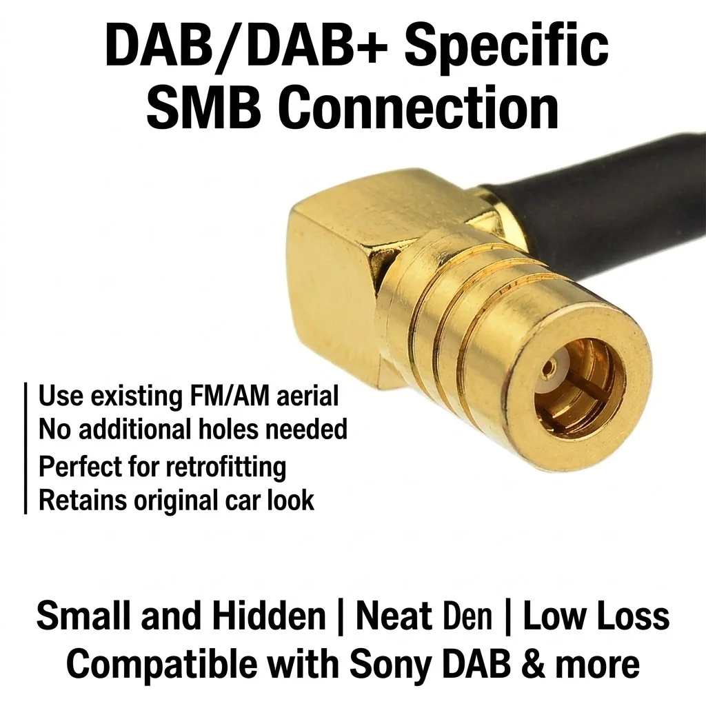Eightwood Conversion DAB/DAB+ to FM/AM Car Radio Antenna Aerial Converter Signal Splitter  Amplified for Sony DAB