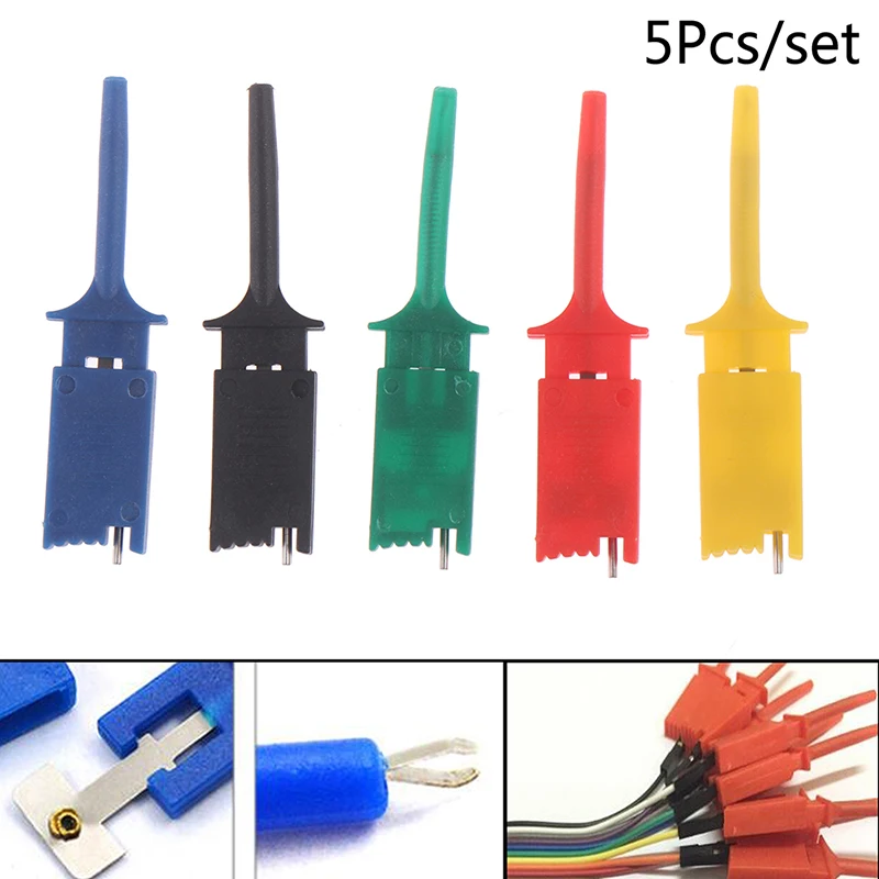 5Pcs/set  Needle Test Hook Mini Grabber Kits SMD IC Test Hook Clip Jumper Probe Logic Analyzer Testing Accessories Clip