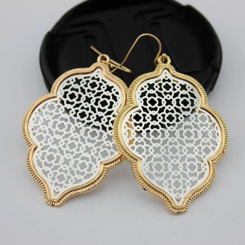 1 Pairs Filigree Moroccan Drop Earrings for Women Fashion Jewelry