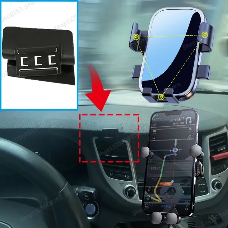 For Hyundai Tucson TL 2015 2016 2017 2018 N Line Car Phone Mount for GPS Navigation Smartphone Holder Adjustable Dashboard