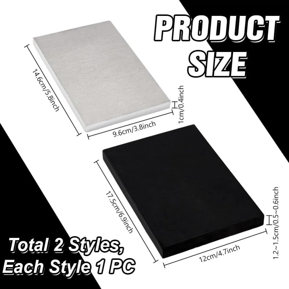 2pcs Steel and Rubber Bench Blocks Work Bench Blocks Stamping Block Solid Metal Flat Anvil Jewelers Tool for Chasing Shaping