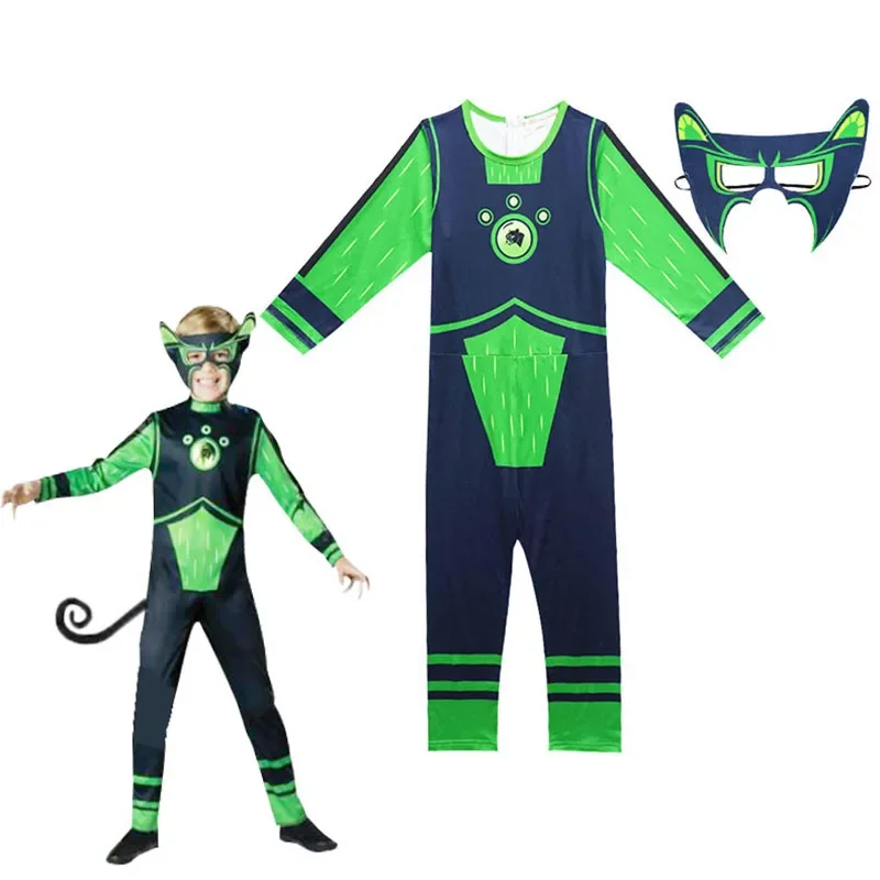 Boys Wild Kratts Cosplay Costume Creature Power Jumpsuits Fancy Carnival Party Clothes Halloween Costumes for Kids with Mask