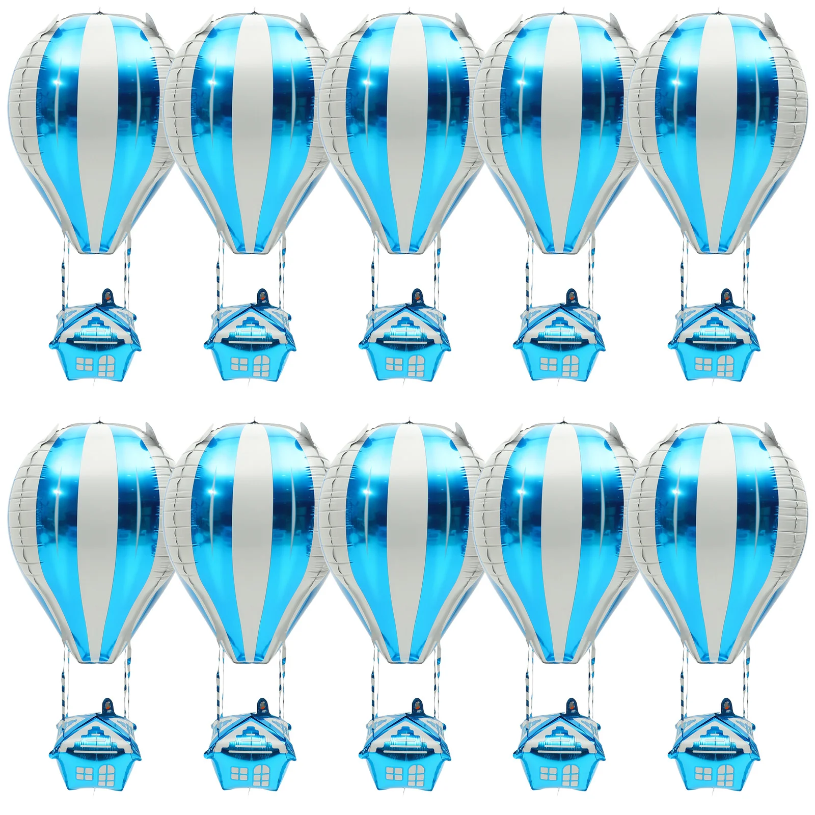 10 Pcs Hot Air Balloon Birthday Balloons Decoration Tank Toy Airplane Aluminum Film Helium Decorations Party Baby