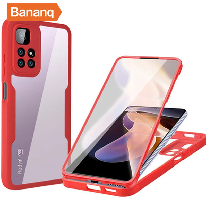 Bananq 360 Full Body Clear Phone Case For Xiaomi 13 12 Lite 12T Poco X4 GT X5 M4 Pro Cover For Redmi 12C Note 12 11 Pro Plus 5G