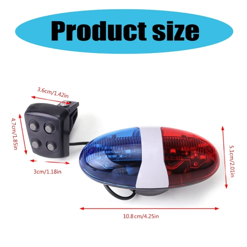 LED Warning Bike Polices Light Electric Horn for Kid Children Bike Scooter Dropshipping