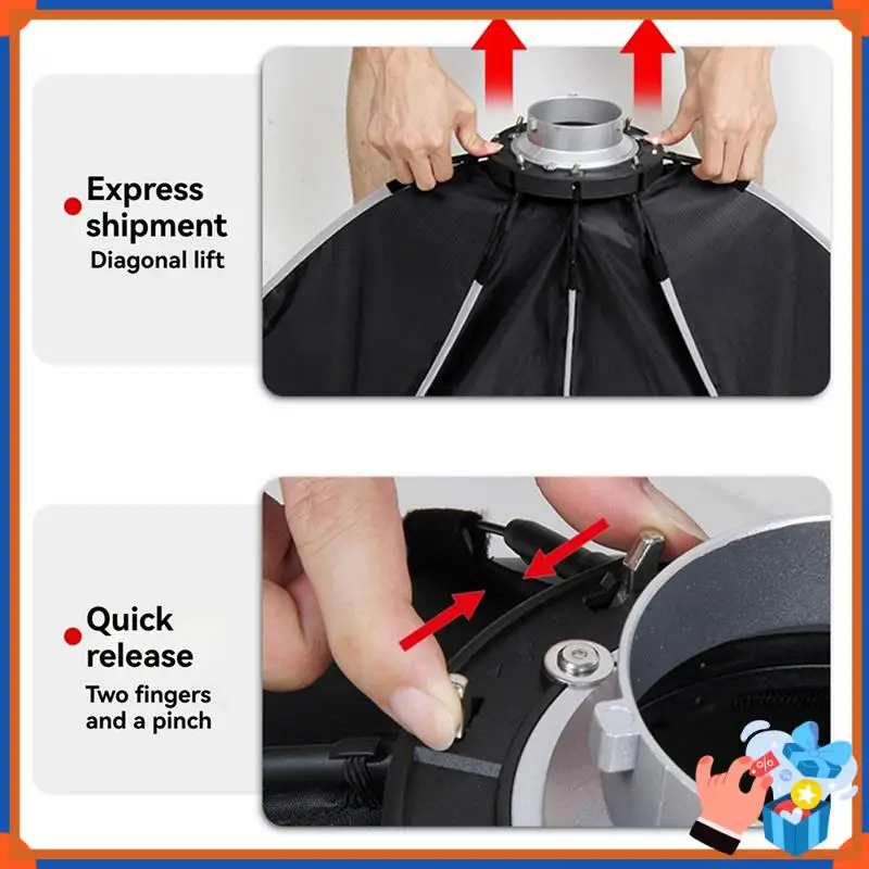 

Compact 120Cm Quick-Setup Octagon Softbox Bowens Mount Hot Shoe Camera Flash Softbox For Godox Studio LED Video Light