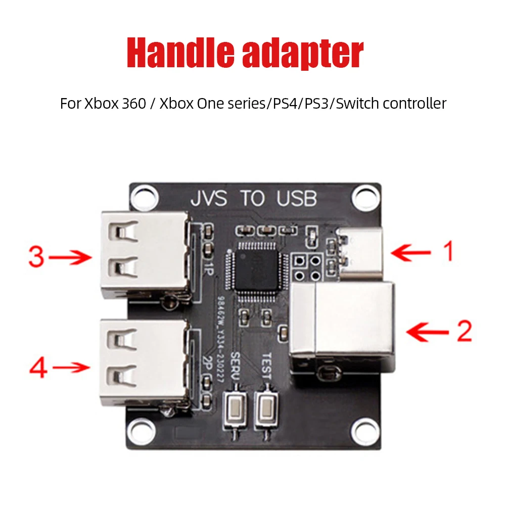 JVS To USB Gamepad Connector Dual Joystick Mode for Xbox 360/for Xbox ONE series/for PS4/for PS3/for Switch handle