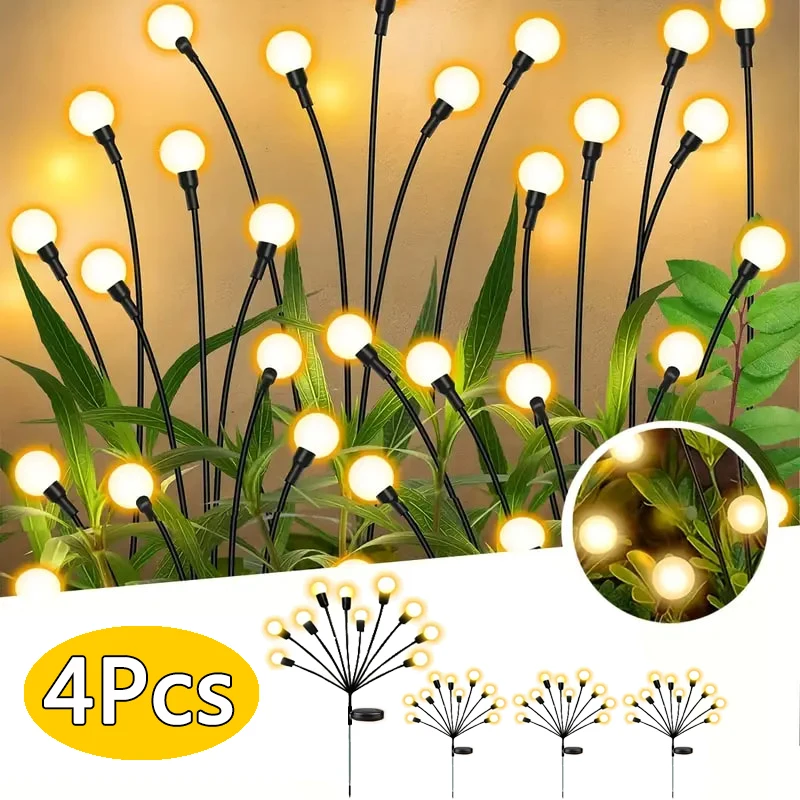 

Solar-Powered Waterproof Firefly Swaying LED Pathway Lights - Outdoor Garden Landscape Lighting for Patio Wedding Party Decor