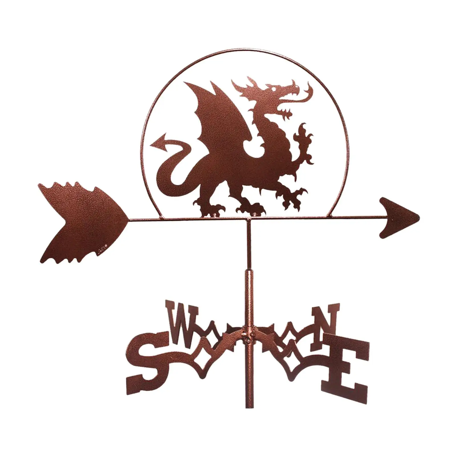 Vintage Metal Dragon Shape Weathervane Weather Vane Outdoor 9cm