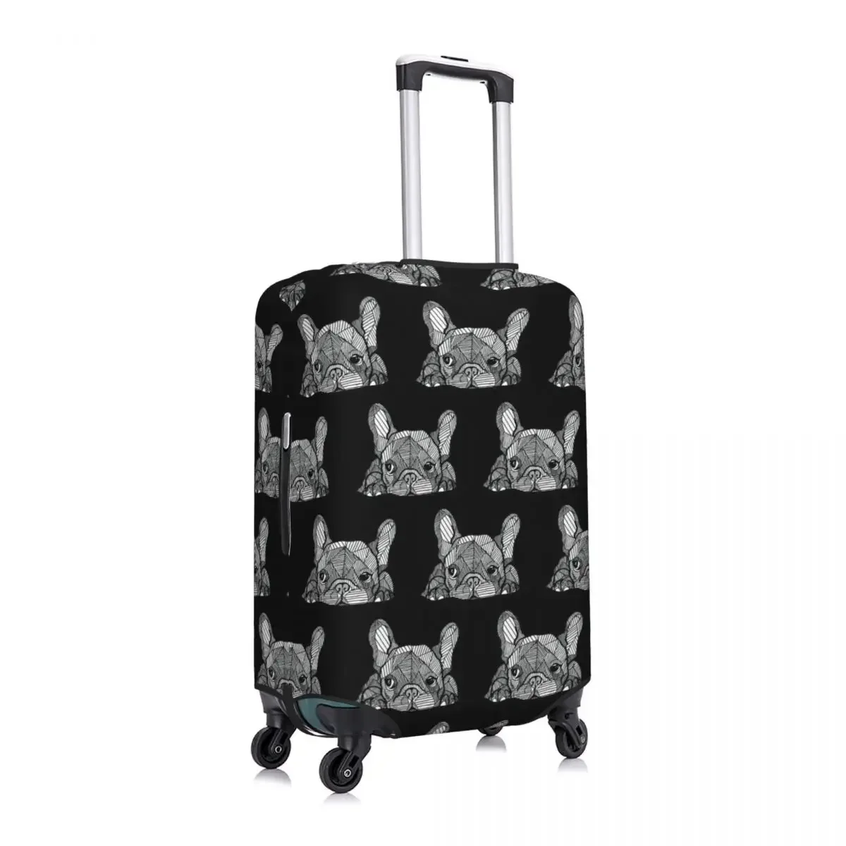 Custom French Bulldog Luggage Cover Protector Elastic Frenchie Dog Travel Suitcase Covers