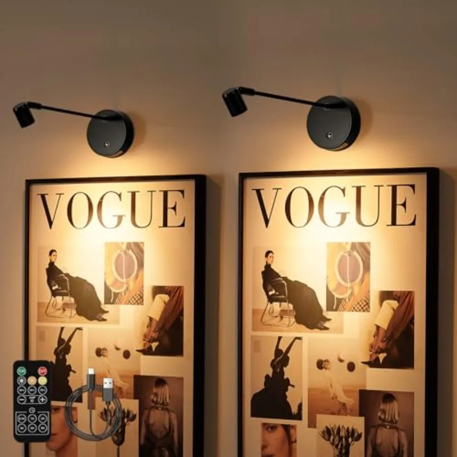 

Магнитный светильник для картин на стену, на батарейках, 3 цвета LED, беспроводной, перезаряжаемый, с регулировкой яркости, для постеров