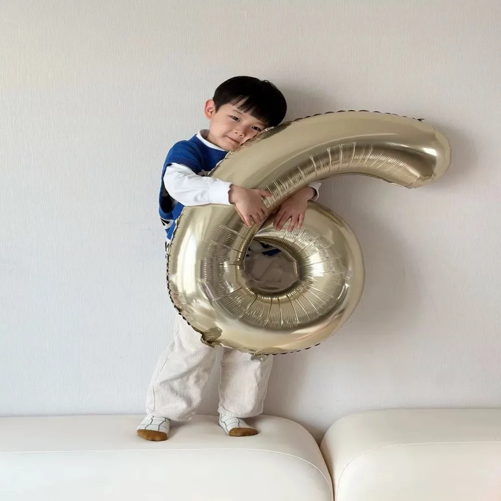 Globos de números de aluminio, bombas de helio de figuras grandes para decoración de fiestas de nacimiento, feliz cumpleaños y bodas de 40 pulgadas,